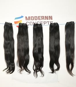 Extensiones de cabello virgen brasileño sin procesar 100% Color negro Paquetes rectos dobles dibujados Tipo de cabello indio Remy Machine-Virgin - Product Image 3