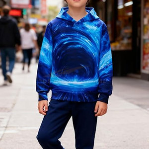 เสื้อฮู้ดแฟชั่นสำหรับเด็กลาย3D เสื้อกันหนาวแบบสวมหัวมีฮู้ดสำหรับอากาศหนาวอบอุ่นและสบาย - Product Image 5