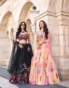 Fantaisie Dressing Beaux Vêtements Ethniques Premium Chinon Soie Lehenga Choli & Dupatta Avec Broderie et Travail À La Main Femme Mode - Product Image 4