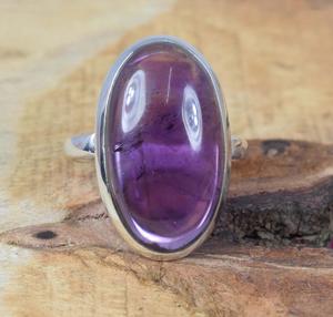 Anillo fino hecho a mano de plata 925 con fuente directa de piedras preciosas de amatista de corte ovalado para boda de mujer y uso diario - Product Image 2