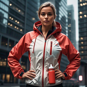 Chaqueta de lluvia cortavientos de satén acolchado para mujer, ropa de calle informal impermeable con capucha para senderismo - Product Image 6