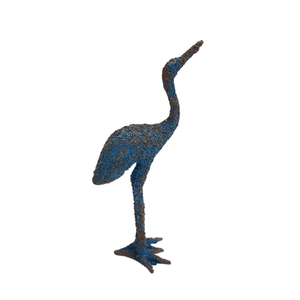 Fancy Design Aluminum Crane <b>Bird</b> Sculptures Abstract Figurines Blue Finished for Home Living Room Tabletop <b>Decor</b> Sculpture - Product Image 1