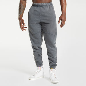 Venta al por mayor de los hombres Casual Vintage Wash Fleece Jogger 420 Gsm algodón de cintura gruesa pantalones de chándal lavado ácido pantalones de gran tamaño - Product Image 1