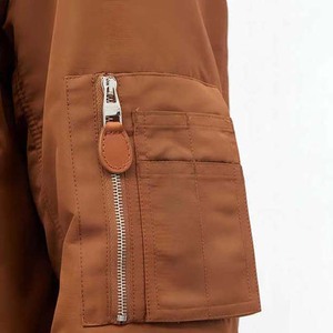 Chaquetas de bombardero de cuero de color personalizado de diseño de moda de alta calidad para hombres precio barato chaquetas de calle al por mayor de manga larga - Product Image 4