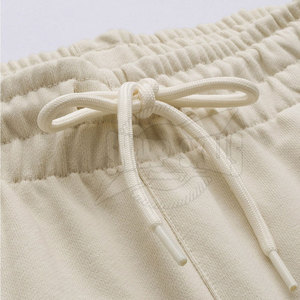 กางเกงลำลองเอวสูงสำหรับผู้ชายผ้าฝ้ายระบายอากาศได้ดีสีพื้น - Product Image 4