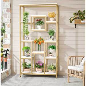 <b>Modern</b> Rubber Wood & Iron Frame 90x30x180cm Decorative <b>Shelf</b> KS68248 - Product Image 3