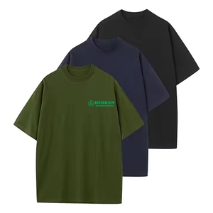 Custom Wholesales Men's Drop Shoulder T-<b>shirt</b> French Terry Heavyweight 360gsm <b>100</b>% <b>Polyester</b> Regular Fit Cropped Eco-Friendly - Product Image 3