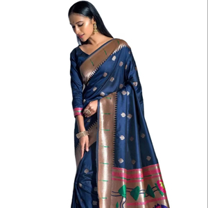 Venta caliente boda Festival desgaste nupcial Banarasi seda suave Saree colorido impreso para ropa de mujer - Product Image 1