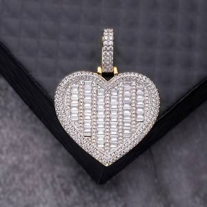 Totalmente helado 925 plata esterlina lujo corazón forma colgante VVS Moissanite diamante encantos Hip Hop joyería fina fiesta de los hombres - Product Image 1