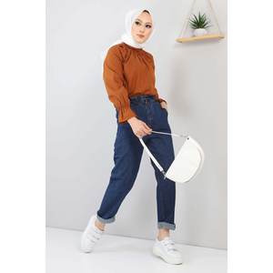 Jeans Casuales de Tela Tejida con Cintura Elástica, Adecuados para Comercio Electrónico - Product Image 1
