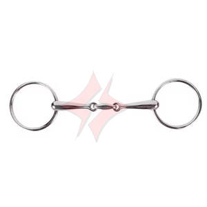 Haute qualité sur mesure anneau lâche Snaffle Bit culotte simple articulé incurvé bouche cuivre Bit anneaux en acier inoxydable pour cheval - Product Image 1