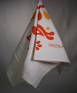 Serviette de cuisine carrée en coton biologique 100% avec logo personnalisé, écologique, hypoallergénique, séchage rapide, motif floral, jetable - Product Image 1