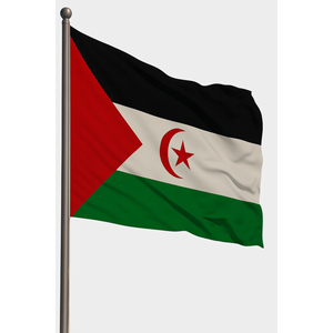 Drapeau sahrawi arabe démocratique imprimé numériquement sur aluminium pour voitures et présentation - Product Image 1