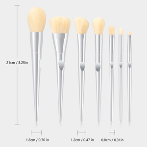 Professionnel <span class=keywords><strong>7</strong></span> pièces argent poudre Blush maquillage <span class=keywords><strong>pinceau</strong></span> ensemble cosmétique haute qualité maquillage beauté outil - Product Image 6