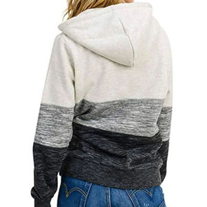 Ropa de calle personalizada, diseño propio, servicio OEM ODM, Sudadera con capucha de bloque de Color para mujer, novedad de 2024, sudaderas con cremallera a la venta - Product Image 5