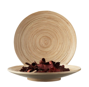 Grossiste assiette de service en bambou au design moderne assiette ronde écologique et naturelle assiette à fruits pour la cuisine fabriquée au Vietnam - Product Image 4