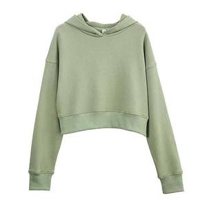 Sudadera con Capucha Corta para Mujer, Informal, de Invierno, con Logotipo Personalizado al por Mayor, de Algodón, Talla Grande, OEM - Product Image 5