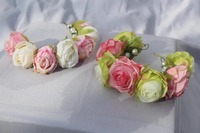 Gajra Bunga Mawar Buatan Tangan untuk Wanita, Gelang Tangan/Korsase Bunga/Gelang Floral untuk Nikah, Mehndi & Pakaian Pesta