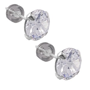 Set di 6 Paia di Orecchini a Perno in Argento Sterling 925, Zirconia Cubica Brillante Taglio Rotondo 9 mm, Gioielli Ipoallergenici Unisex, Idea Regalo - Product Image 2