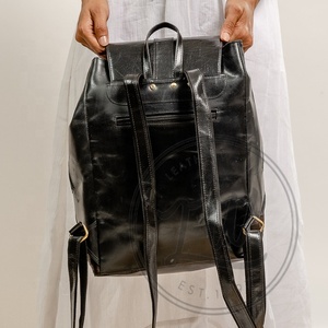 <b>Real</b> Cowhide Fur <b>Leather</b> <b>Backpack</b> Brown Hair On <b>Leather</b> <b>Backpack</b> Rucksack Multi Uses <b>Backpack</b> - Product Image 4