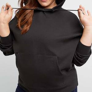 Sudaderas con capucha de mujer transpirables de talla grande de algodón polar sudaderas con capucha Pakistán negro invierno pulóver 360g lavado temporada de verano - Product Image 1