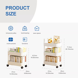 Estante de Almacenamiento Móvil para Cocina, Tipo Moderno, de Plástico PP, Multifuncional, para Refrigerios - Product Image 3