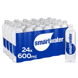 Garrafas de água destilada premium a vapor smartwater 1 litro pacote com 15