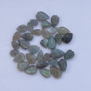 Labradorite grise naturelle 8mm 10mm 12mm pierre grise sculptée à la main feuille pierre précieuse en vrac fleur sculpture pierres semi-précieuses fines AAA - Product Image 2