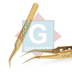 Pince à épiler d'extension de cils en acier inoxydable durable avec logo personnalisé en gros Marque privée - Product Image 1