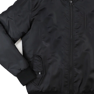 Blouson aviateur matelassé noir de haute qualité en laine, standard, isolé, réversible, imperméable et coupe-vent - Product Image 2