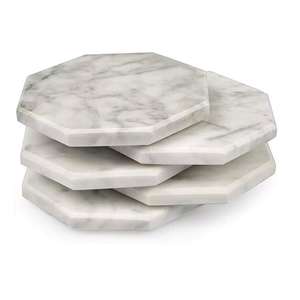 Posavasos de bebidas para el hogar de mármol Natural de alta calidad, posavasos de aislamiento de mármol Hexagonal, Costers de bebidas de mármol Hexagonal, Costers de piedra - Product Image 2