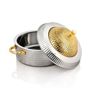 Tapa de cazuela de comida de Metal hecha a mano de alta calidad, calentador de comida de lujo para restaurantes, cocinas, acero dorado martillado - Product Image 1