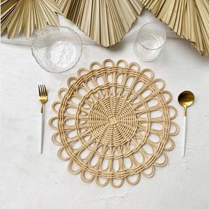 Placa de cargador de mesa de comedor moderna de alta calidad, Mantel Individual de decoración de boda hecho a mano de ratán duradero ecológico - Product Image 3