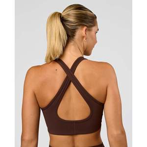 สปอร์ตบราฟิตเนสแบบครอปท็อปพร้อมผ้าสี่ทิศทางยืดได้สำหรับโยคะและยิม-ลายพิมพ์ช็อกโกแลตร้อน - Product Image 3