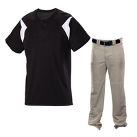 Uniforme de baseball pour hommes à prix de gros, léger, confortable, de qualité supérieure, couleur unie, pour adultes