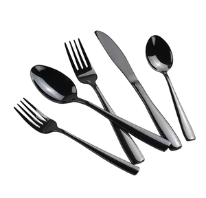 Cuchara de postre de acero con espejo Cuchara de 4 piezas Regalos Caja de embalaje Entrega rápida Restaurante Hotel Cuchara negra mate - Product Image 5