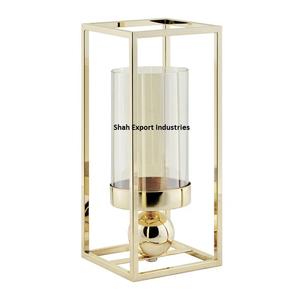 New Decorative <b>Hurricanes</b> <b>Candle</b> Holders Durable Metal/Glass For Home & Wedding Tabletop Decor Gold Plated <b>Hurricanes</b> - Product Image 2