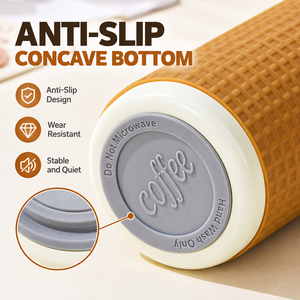 Vaso Térmico de Acero Inoxidable 304, Taza de Viaje Portátil con Funda Antideslizante, Tapa Abatible, Logotipo Personalizado, Taza de Regalo - Product Image 3