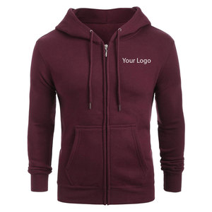 Suministro directo de fábrica Sudaderas con cremallera Logotipo personalizado Hombres Sudaderas con cremallera Color sólido Hombres Cremallera Sudaderas con capucha para hombres - Product Image 1