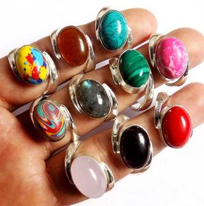 Impresionantes gemas de turquesa naturales de plata de ley hechas a mano, conjunto de bisel de forma ovalada de 8X12mm para conjunto de joyería de moda y regalo de aniversario - Product Image 4