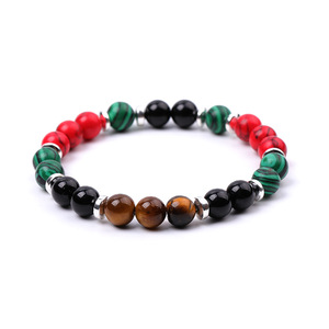 Bracelet en pierres naturelles multicolores, élastique, bijoux de poignet unisexe, style bohème - Product Image 1
