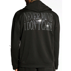 Sudadera con Capucha para Hombre, 100% Algodón, Transpirable, Ecológica, con Estampado Digital, Logotipo Bordado y Pedrería - Product Image 4
