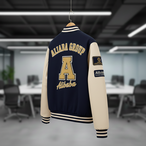 Chaqueta Universitaria de Béisbol con Logotipo Bordado Personalizado, Teñida, 100% Seda, Ecológica, Resistente al Viento, Transpirable, Estilo Vintage, Invierno, Unisex - Product Image 3