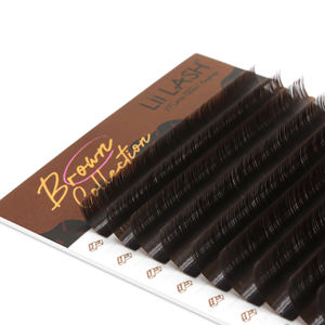 Cashmere dark <b>brown</b> <b>lash</b> custom logo 4-25mm cashmere matte individual <b>lash</b> trays <b>brown</b> bulk <b>lashes</b> wholesale - Product Image 2