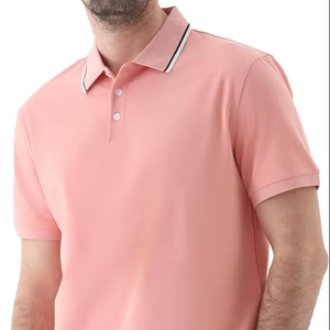 T-shirt classique boutonné en piqué de coton de haute qualité pour homme, coupe ajustée, style business décontracté - Product Image 1