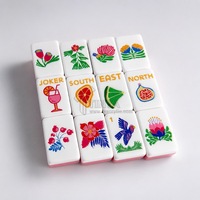 Tuiles de Mahjong américaines en acrylique colorées sur mesure à 2 couches, ensemble de 160 pièces vierges avec motif logo, vente en gros