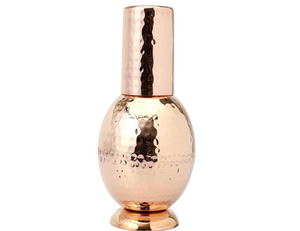 Flacon entièrement martelé en cuivre pur 100% avec gobelet artisanat indien - Product Image 5