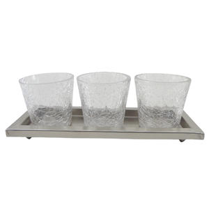 Nouveau ensemble décoratif de 2 bougeoir en verre et métal couleur Bronze support de pilier de bougie de taille moyenne pour la décoration de noël à la main - Product Image 5