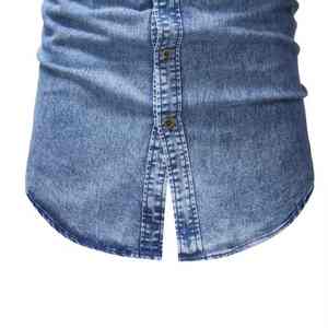 Chemises en jean décontractées à carreaux de haute qualité pour hommes, en tissu coton élasthanne, manches longues, toutes tailles, vente en gros pour chemises en jean pour hommes - Product Image 5