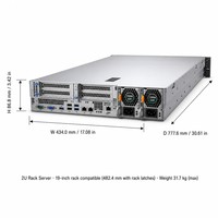 Serveur en rack 2U R830 remis à neuf, 4x processeurs Intel Xeon E5-4600 V4, 24 emplacements DDR4, 8x 2.5 SFF SAS SATA